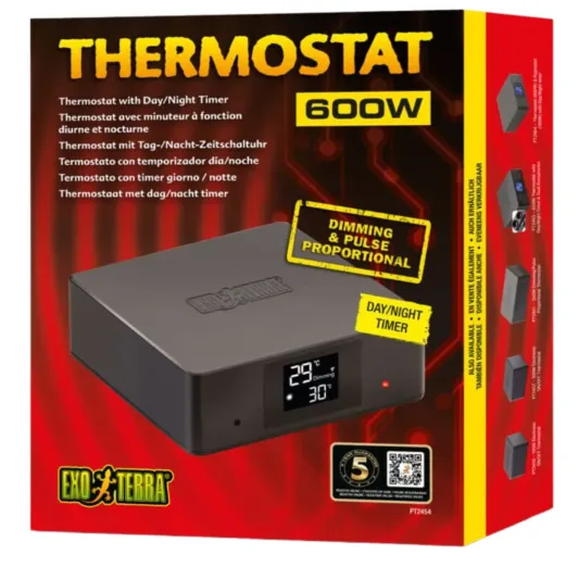 Exo Terra Thermostat 600W Thermostat with Day Night Timer plus dimming and pulse proportional function