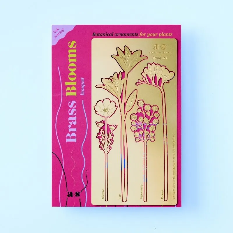 Brass Blooms Bouquet Packaging