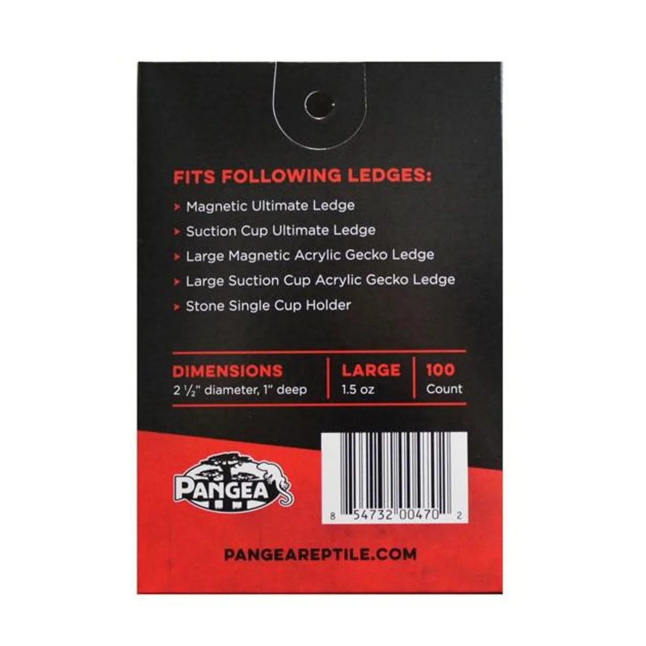 pangea large plastic gecko feeding cups dishes Back of box 1.5oz 100 cups