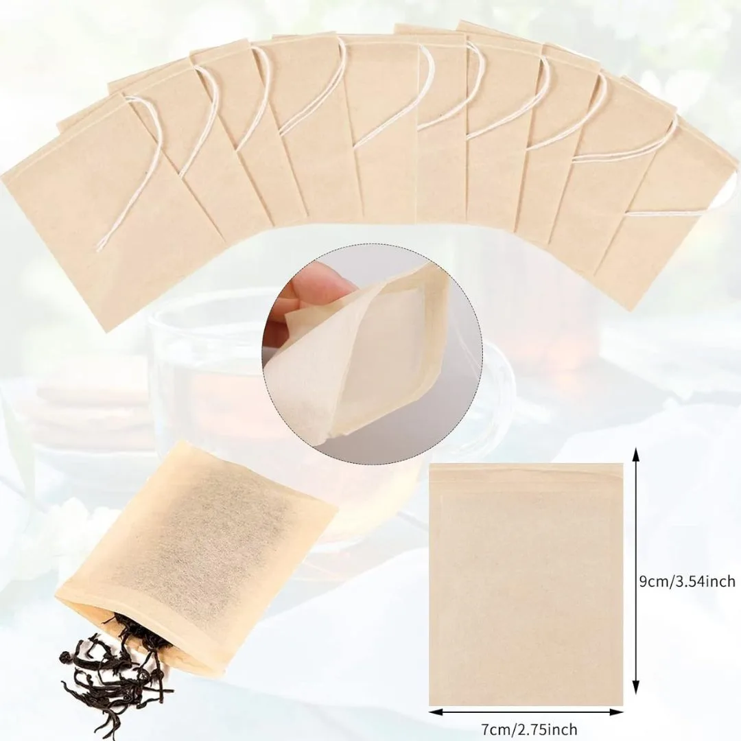 Natural Biodegradable Tea Bags with Draw string for making Black water extract