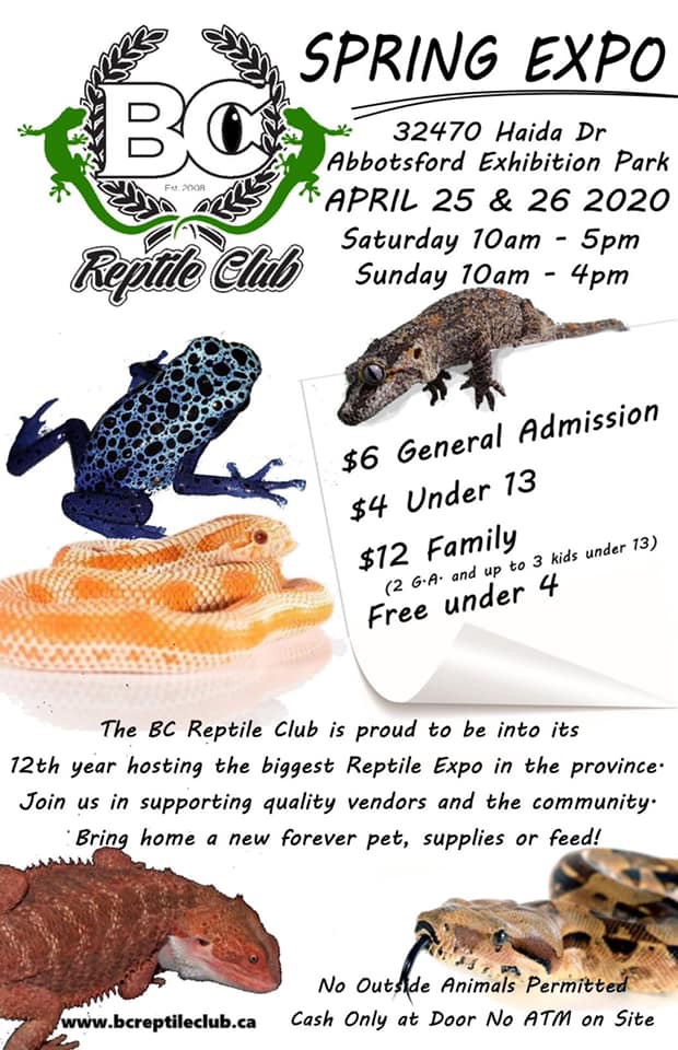 Abbotsford Reptile Expo Spring 2020