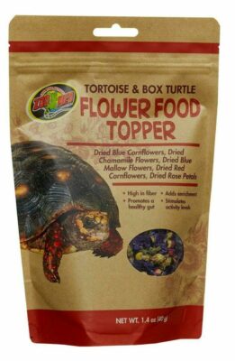 zoo med tortoise and box turtle flower food topper 1.4oz bag