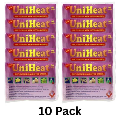 10 pack of 96 hour uniheat heat packs shipping warmers