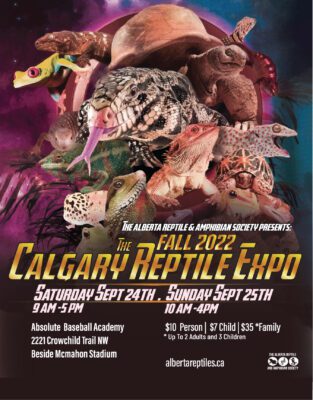 Calgary Reptile Expo September 2022 Poster