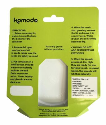 Komodo Grow Your Own Tortoise Grass box back