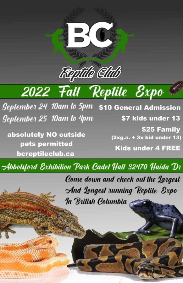 Abbotsford BC Reptile Expo September 24 and 25