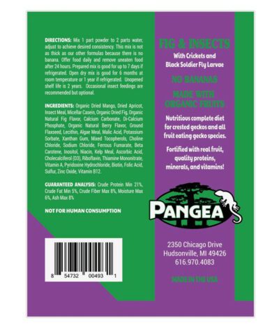 Pangea Gecko Diet Fig and Insects back