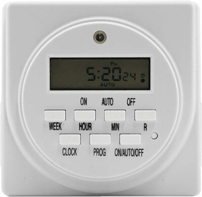 Digital plug in timer with 2 grounded outlets