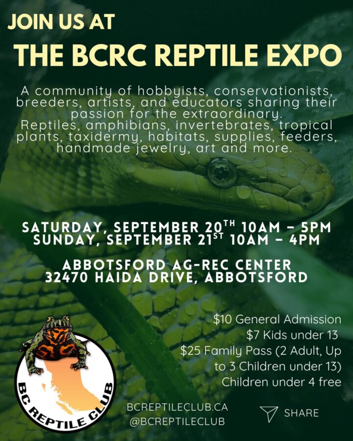 Fall Abbotsford Reptile Expo September 20-21 2025