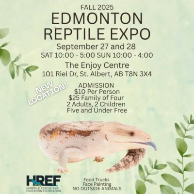 Edmonton Reptile Expo September 27-28 2025