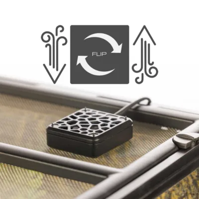Exo Terra Mini Terrarium Fan change wind direction by flippping fan over