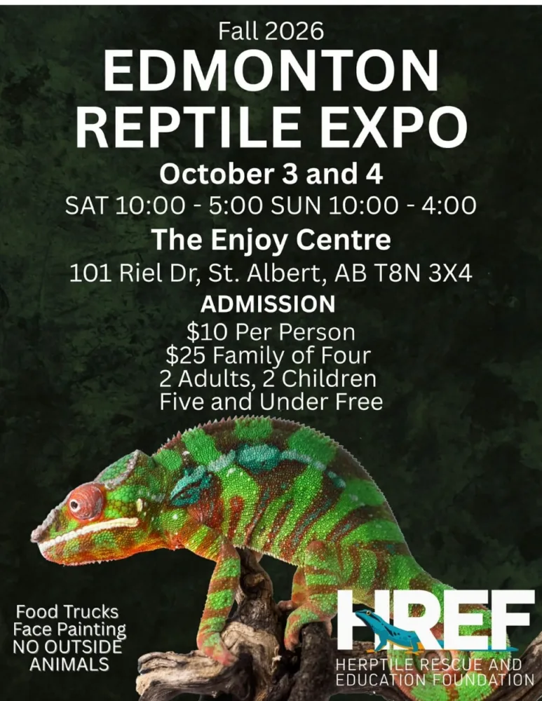 Edmonton Reptile Expo October 3-4 2026